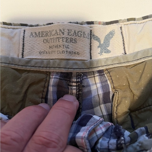 EUC Men's American Eagle Plaid Casual Flat Front Shorts 32x10" Inseam‎ (B5) - Picture 5 of 7